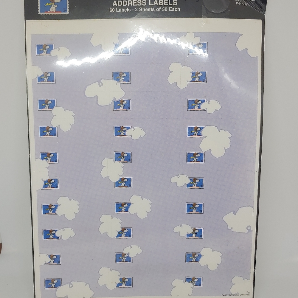 Vintage Snoopy Hallmark Mailing Ink Jet Labels